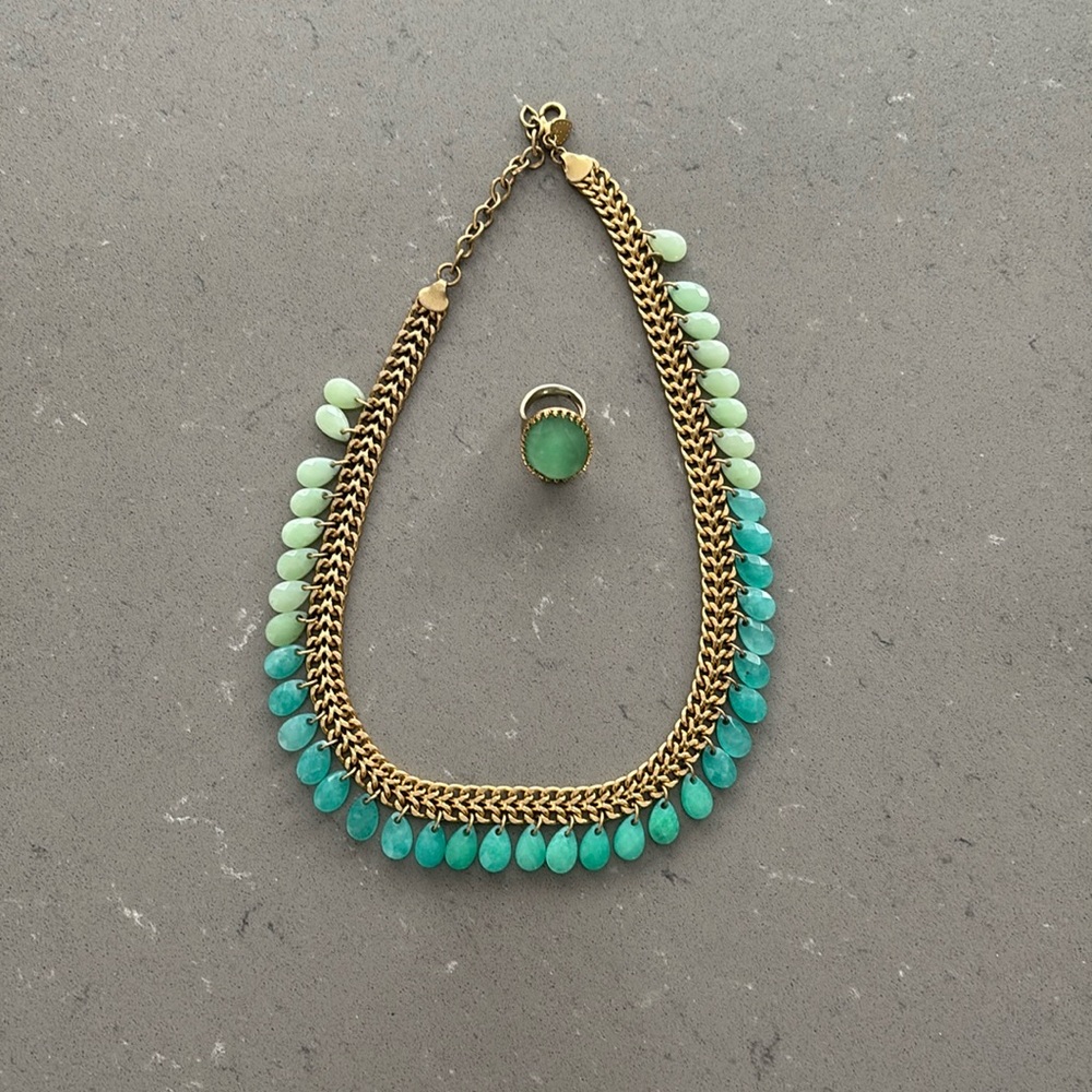 Stella & Dot Contessa Jade necklace and ring